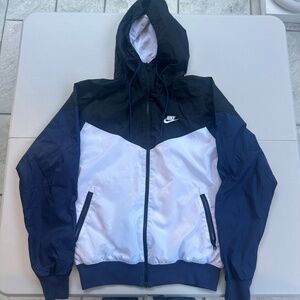 White Blue and Black Nike Windbreaker